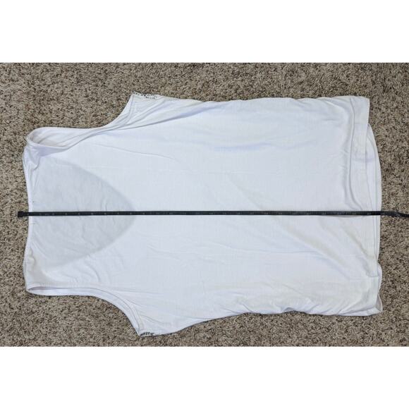 XOXO Women White Silver Beaded Tank Top Camisole V Neck Sleeveless XL - Picture 9 of 9